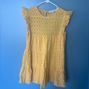 English Factory Yellow Smocked Ruffled Mini Sundress